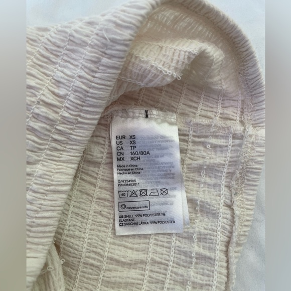 H&M White Long Sleeve Crop Top Size XS - Picture 5 of 5